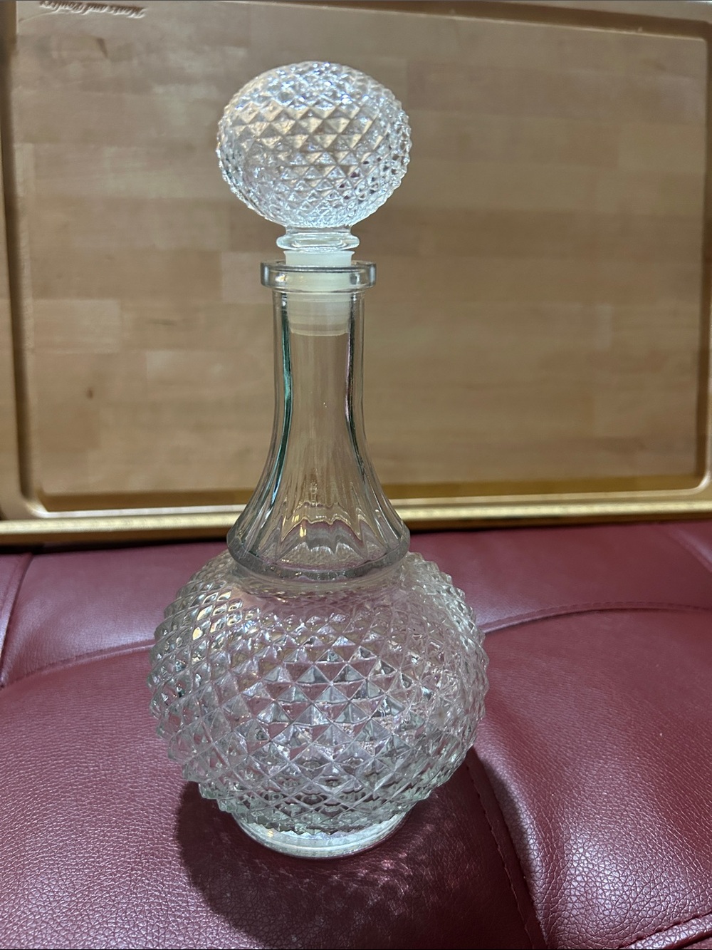 Clear Glass Diamond-Pattern Decanter with Stopper - Home Accents